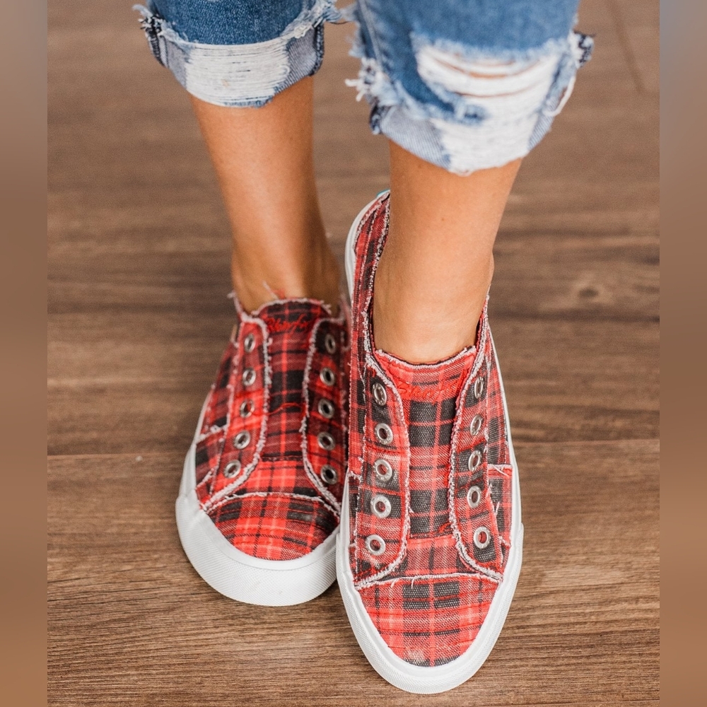 Blowfish Play Sneakers - Red Grand Canyon Plaid